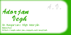 adorjan vegh business card