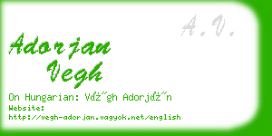 adorjan vegh business card